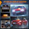 imageNilight 12LED Traffic Advisor Strobe Light Bar White Emergency Warning Hazard Safety Dash FrontRear Windshield Flashing Lights for Cars Trucks Police Firefighter Plow Construction VehiclesAmber White