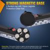 imageNilight 12LED Wireless Emergency Strobe Light Amber White 14 Inch Magnetic Mount Mini Light Bar 12V Rooftop Powered Hazard Warning Flashing Lights for Car Truck Trailer Snow Plow Construction Vehicles