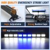 imageNilight 162 LED Traffic Advisor Strobe Light Bar 2in1 Amber Blue Emergency Warning Hazard Lights with Controller 4 Switchable Color 36 Flash Pattern for Trucks Cars Tow Plow Construction VehiclesBlue White