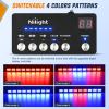 imageNilight 162 LED Traffic Advisor Strobe Light Bar 2in1 Amber Blue Emergency Warning Hazard Lights with Controller 4 Switchable Color 36 Flash Pattern for Trucks Cars Tow Plow Construction VehiclesRed Blue