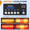 imageNilight 162 LED Traffic Advisor Strobe Light Bar 2in1 Amber Blue Emergency Warning Hazard Lights with Controller 4 Switchable Color 36 Flash Pattern for Trucks Cars Tow Plow Construction VehiclesAmber Red