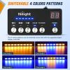 imageNilight 162 LED Traffic Advisor Strobe Light Bar 2in1 Amber Blue Emergency Warning Hazard Lights with Controller 4 Switchable Color 36 Flash Pattern for Trucks Cars Tow Plow Construction VehiclesAmber Blue