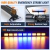 imageNilight 162 LED Traffic Advisor Strobe Light Bar 2in1 Amber Blue Emergency Warning Hazard Lights with Controller 4 Switchable Color 36 Flash Pattern for Trucks Cars Tow Plow Construction VehiclesAmber Blue