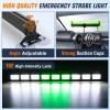 imageNilight 162 LED Traffic Advisor Strobe Light Bar 2in1 Amber Blue Emergency Warning Hazard Lights with Controller 4 Switchable Color 36 Flash Pattern for Trucks Cars Tow Plow Construction VehiclesGreen White