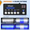 imageNilight 162 LED Traffic Advisor Strobe Light Bar 2in1 Amber Blue Emergency Warning Hazard Lights with Controller 4 Switchable Color 36 Flash Pattern for Trucks Cars Tow Plow Construction VehiclesBlue White