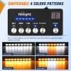 imageNilight 162 LED Traffic Advisor Strobe Light Bar 2in1 Amber Blue Emergency Warning Hazard Lights with Controller 4 Switchable Color 36 Flash Pattern for Trucks Cars Tow Plow Construction VehiclesAmber White