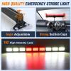 imageNilight 162 LED Traffic Advisor Strobe Light Bar 2in1 Amber Blue Emergency Warning Hazard Lights with Controller 4 Switchable Color 36 Flash Pattern for Trucks Cars Tow Plow Construction VehiclesRed White