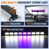 imageNilight 162 LED Traffic Advisor Strobe Light Bar 2in1 Amber Blue Emergency Warning Hazard Lights with Controller 4 Switchable Color 36 Flash Pattern for Trucks Cars Tow Plow Construction VehiclesPurple White