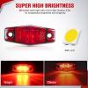 imageNilight 25 Inch Oval Side Marker Clearance Light 2 LED 8 Pack White Lens Red Light 80LM High Lumen Waterproof Surface Mount 12V Direct Wire for Truck Trailer Boat RV SemiRedUniversal 25inch Oval