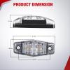 imageNilight 25 Inch Oval Side Marker Clearance Light 2 LED 8 Pack White Lens Red Light 80LM High Lumen Waterproof Surface Mount 12V Direct Wire for Truck Trailer Boat RV SemiClear AmberUniversal 25inch Oval