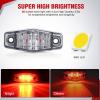 imageNilight 25 Inch Oval Side Marker Clearance Light 2 LED 8 Pack White Lens Red Light 80LM High Lumen Waterproof Surface Mount 12V Direct Wire for Truck Trailer Boat RV SemiClear RedUniversal 25inch Oval