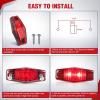 imageNilight 25 Inch Oval Side Marker Clearance Light 2 LED 8 Pack White Lens Red Light 80LM High Lumen Waterproof Surface Mount 12V Direct Wire for Truck Trailer Boat RV SemiAmberRedUniversal 25inch Oval