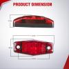imageNilight 25 Inch Oval Side Marker Clearance Light 2 LED 8 Pack White Lens Red Light 80LM High Lumen Waterproof Surface Mount 12V Direct Wire for Truck Trailer Boat RV SemiRedUniversal 25inch Oval