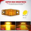 imageNilight 25 Inch Oval Side Marker Clearance Light 2 LED 8 Pack White Lens Red Light 80LM High Lumen Waterproof Surface Mount 12V Direct Wire for Truck Trailer Boat RV SemiAmberUniversal 25inch Oval