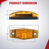 imageNilight 25 Inch Oval Side Marker Clearance Light 2 LED 8 Pack White Lens Red Light 80LM High Lumen Waterproof Surface Mount 12V Direct Wire for Truck Trailer Boat RV SemiAmberUniversal 25inch Oval