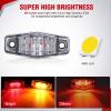 imageNilight 25 Inch Oval Side Marker Clearance Light 2 LED 8 Pack White Lens Red Light 80LM High Lumen Waterproof Surface Mount 12V Direct Wire for Truck Trailer Boat RV SemiClear AmberRedUniversal 25inch Oval