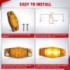 imageNilight 25 Inch Oval Side Marker Clearance Light 2 LED 8 Pack White Lens Red Light 80LM High Lumen Waterproof Surface Mount 12V Direct Wire for Truck Trailer Boat RV SemiAmberUniversal 25inch Oval