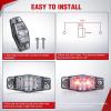 imageNilight 25 Inch Oval Side Marker Clearance Light 2 LED 8 Pack White Lens Red Light 80LM High Lumen Waterproof Surface Mount 12V Direct Wire for Truck Trailer Boat RV SemiClear AmberRedUniversal 25inch Oval