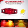 imageNilight 25 Inch Oval Side Marker Clearance Light 2 LED 8 Pack White Lens Red Light 80LM High Lumen Waterproof Surface Mount 12V Direct Wire for Truck Trailer Boat RV SemiAmberRedUniversal 25inch Oval