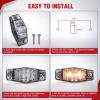 imageNilight 25 Inch Oval Side Marker Clearance Light 2 LED 8 Pack White Lens Red Light 80LM High Lumen Waterproof Surface Mount 12V Direct Wire for Truck Trailer Boat RV SemiClear AmberUniversal 25inch Oval