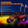 imageNilight 2PCS 3FT RGB LED Whip Light and 6 PCS Rock Lights Combo Remote App Control wDIY Chasing Patterns Stop Turn Reverse Modes Safety Antenna Whips for ATV UTV Polaris RZR Canam Dune Buggy Jeep