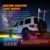 imageNilight 2PCS 3FT RGB LED Whip Light with Spring Base and 6 PCS Rock Lights Combo Remote App Control wDIY Chasing Patterns Turn Signal Brake Reverse Antenna Lighted Whips for ATV UTV Polaris RZR Jeep4FT  8Pcs Rock Lights