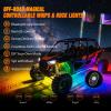 imageNilight 2PCS 3FT RGB LED Whip Light with Spring Base and 6 PCS Rock Lights Combo Remote App Control wDIY Chasing Patterns Turn Signal Brake Reverse Antenna Lighted Whips for ATV UTV Polaris RZR Jeep4FT  8Pcs Rock Lights