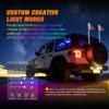 imageNilight 2PCS 3FT RGB LED Whip Light with Spring Base and 6 PCS Rock Lights Combo Remote App Control wDIY Chasing Patterns Turn Signal Brake Reverse Antenna Lighted Whips for ATV UTV Polaris RZR Jeep3FT  8Pcs Rock Lights