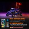 imageNilight 2PCS 3FT RGB LED Whip Light with Spring Base and 6 PCS Rock Lights Combo Remote App Control wDIY Chasing Patterns Turn Signal Brake Reverse Antenna Lighted Whips for ATV UTV Polaris RZR Jeep4FT 2PCS