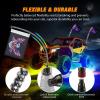 imageNilight 2PCS 3FT RGB LED Whip Light with Spring Base and 6 PCS Rock Lights Combo Remote App Control wDIY Chasing Patterns Turn Signal Brake Reverse Antenna Lighted Whips for ATV UTV Polaris RZR Jeep4FT  4Pcs Rock Lights