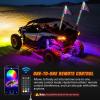 imageNilight 2PCS 3FT RGB LED Whip Light with Spring Base and 6 PCS Rock Lights Combo Remote App Control wDIY Chasing Patterns Turn Signal Brake Reverse Antenna Lighted Whips for ATV UTV Polaris RZR Jeep4FT  6Pcs Rock Lights