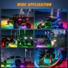 imageNilight 2PCS 3FT RGB LED Whip Light with Spring Base and 6 PCS Rock Lights Combo Remote App Control wDIY Chasing Patterns Turn Signal Brake Reverse Antenna Lighted Whips for ATV UTV Polaris RZR Jeep4FT  6Pcs Rock Lights