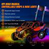 imageNilight 2PCS 4FT RGB LED Whip Light and 6 PCS Rock Lights Combo Remote App Control wDIY Chasing Patterns Stop Turn Reverse Modes Safety Antenna Whips for ATV UTV Polaris RZR Canam Dune Buggy Jeep