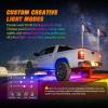imageNilight 2PCS 4FT RGB LED Whip Light and 6 PCS Rock Lights Combo Remote App Control wDIY Chasing Patterns Stop Turn Reverse Modes Safety Antenna Whips for ATV UTV Polaris RZR Canam Dune Buggy Jeep