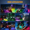 imageNilight 2PCS 4FT RGB LED Whip Light and 6 PCS Rock Lights Combo Remote App Control wDIY Chasing Patterns Stop Turn Reverse Modes Safety Antenna Whips for ATV UTV Polaris RZR Canam Dune Buggy Jeep