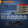 imageNilight 2PCS 70 Inch Emergency Strobe Light Strip 1125 LED Running Board Lights Red White Flexible Side Flashing Warning Caution Safety Waterproof for Truck Construction Vehicles PickupAmber White
