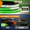 imageNilight 49 Inch Emergency Strobe Light Strips with Controller 288LED Flashing Warning Hazard Safety Rear Window Tailgate Lights for Truck Trailer Construction Plow Pickup Tow SUV Vehicles Red White48 Tailgate Strobe Green White