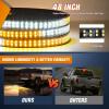 imageNilight 49 Inch Emergency Strobe Light Strips with Controller 288LED Flashing Warning Hazard Safety Rear Window Tailgate Lights for Truck Trailer Construction Plow Pickup Tow SUV Vehicles Red White48 Tailgate Strobe Amber White