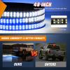 imageNilight 49 Inch Emergency Strobe Light Strips with Controller 288LED Flashing Warning Hazard Safety Rear Window Tailgate Lights for Truck Trailer Construction Plow Pickup Tow SUV Vehicles Red White48 Tailgate Strobe Blue White