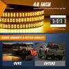 imageNilight 49 Inch Emergency Strobe Light Strips with Controller 288LED Flashing Warning Hazard Safety Rear Window Tailgate Lights for Truck Trailer Construction Plow Pickup Tow SUV Vehicles Red White48 Tailgate Strobe Amber