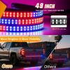 imageNilight 49 Inch Emergency Strobe Light Strips with Controller 288LED Flashing Warning Hazard Safety Rear Window Tailgate Lights for Truck Trailer Construction Plow Pickup Tow SUV Vehicles Red White49 Tailgate Strobe w Controller Red Blue