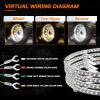 imageNilight 4PCS 17inch Double Row LED Wheel Ring Lights Pure White with Wiring Harness Kit Rocker Switch Control Dual Row for Car Van SUV TruckPure White wRemote