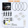 imageNilight 4PCS 17inch Double Row LED Wheel Ring Lights Pure White with Wiring Harness Kit Rocker Switch Control Dual Row for Car Van SUV TruckPure White wRemote
