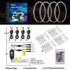 imageNilight 4PCS 17inch Double Row LED Wheel Ring Lights Pure White with Wiring Harness Kit Rocker Switch Control Dual Row for Car Van SUV TruckRGBDouble Row