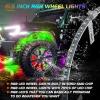 imageNilight 4PCS 17inch Double Row LED Wheel Ring Lights Pure White with Wiring Harness Kit Rocker Switch Control Dual Row for Car Van SUV TruckRGBSingle Row