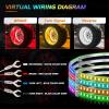 imageNilight 4PCS 17inch Double Row LED Wheel Ring Lights Pure White with Wiring Harness Kit Rocker Switch Control Dual Row for Car Van SUV TruckRGBSingle Row
