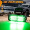 imageNilight 4PCS 24LED Emergency Strobe lights 12V 24V Amber Surface Mount Grille Hazard Safety Warning Light Sync Feature Side Flashing Marker Flash for Car Truck CampersGreen