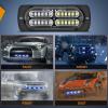 imageNilight 4PCS 24LED Emergency Strobe lights 12V 24V Amber Surface Mount Grille Hazard Safety Warning Light Sync Feature Side Flashing Marker Flash for Car Truck CampersBlue White wController