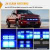 imageNilight 4PCS 24LED Emergency Strobe lights 12V 24V Amber Surface Mount Grille Hazard Safety Warning Light Sync Feature Side Flashing Marker Flash for Car Truck CampersBlue