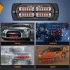 imageNilight 4PCS 24LED Emergency Strobe lights 12V 24V Amber Surface Mount Grille Hazard Safety Warning Light Sync Feature Side Flashing Marker Flash for Car Truck CampersRed wController